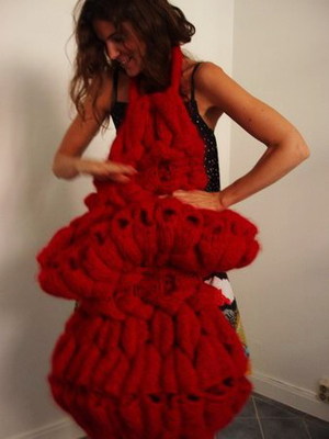 Sandra Backlund's little red evening dress