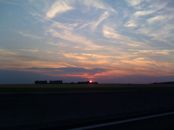 Sunset Drive on the A4 back to Antwerp