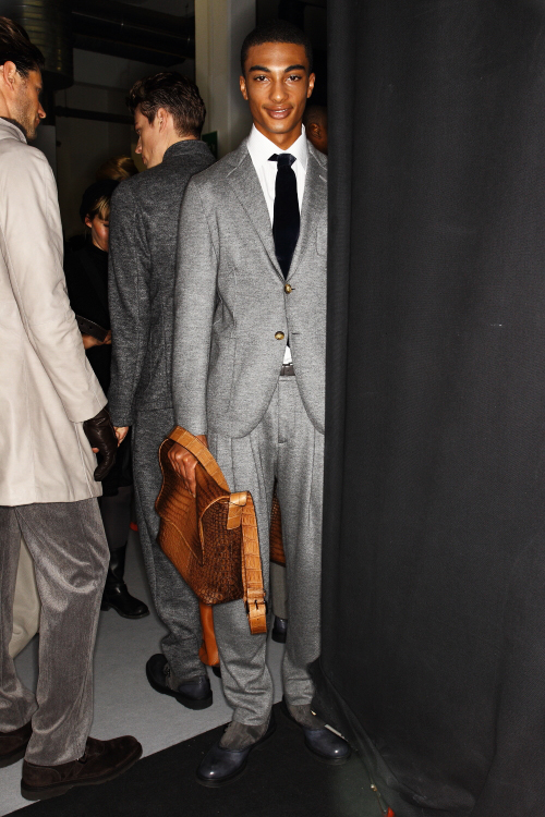 Giorgio Armani AW12 Men Fashion Show Milan Backstage