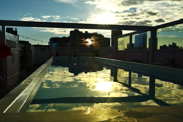 Rooftop Pool at Bloomfield hotel, wins my vote for best roof top pool in Melbourne !