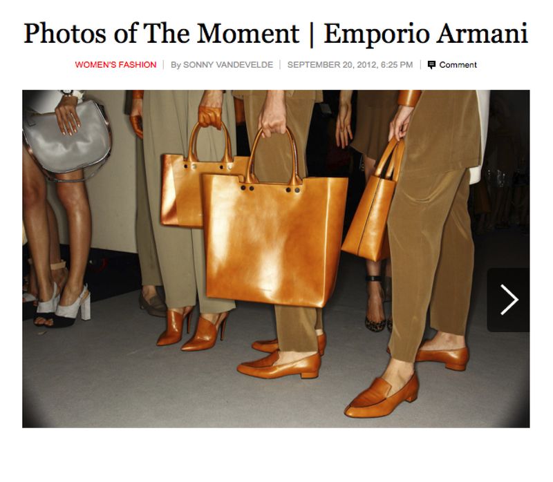 My New York Times coverage of Emporio Armani