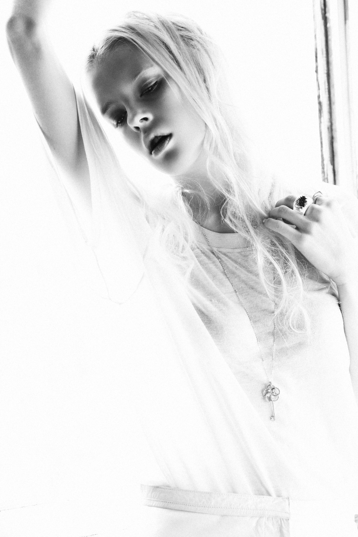 Jewellery First and The New Face Front runner, Bianca: White in B&W Editorial