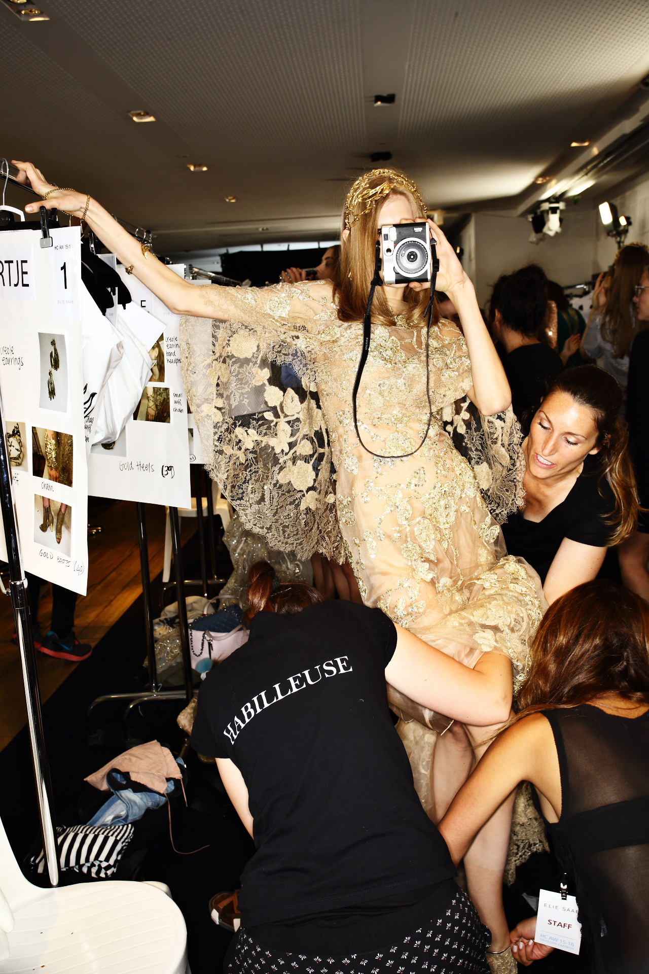 Elie Saab Fall 15 Haute Couture Fashion Show Paris Backstage